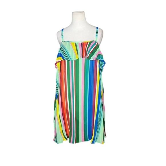 NWOT Donna Morgan Stripe Ruffle Mini Dress - Sz 8 - Picture 4 of 9